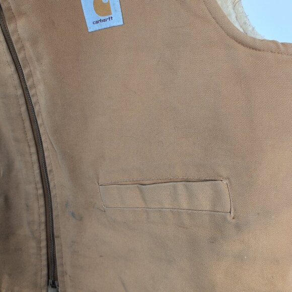 Vintage Carhartt Sherpa Lined Vest, Men’s XL Workwear 6SV USA UNION MADE - Picture 3 of 11